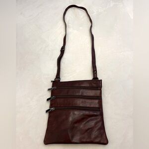 ♥️Burgundy Vegan Leather Crossbody Bag